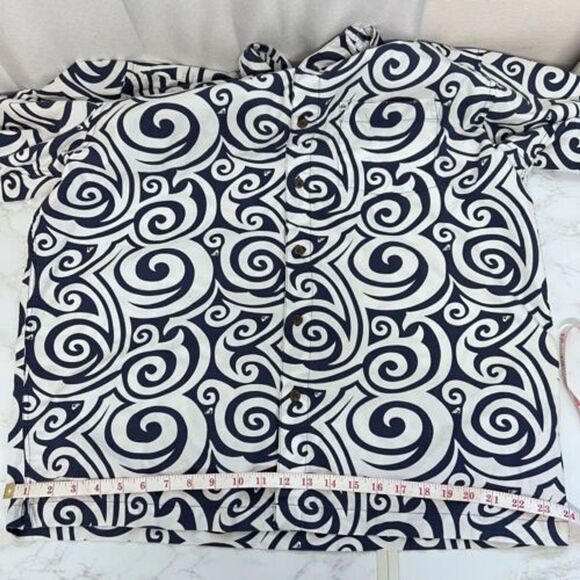 Quiksilver Men's Size XL Wave Spiral Aloha Short Sleeve Shirt Top Whimsical - Picture 15 of 15
